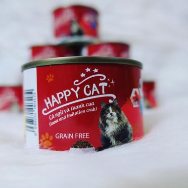 Pate Happy Cat 160g Cho Mèo Thịt Cá Ngừ Và Thanh Cua