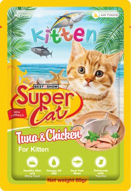 PATE SUPER CAT KITTEN TUNA AND CHICKEN FLAVOR - 85G