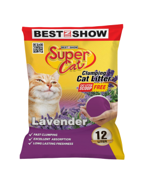 CÁT VỆ SINH BEST IN SHOW SUPERCAT CLUMPING CAT LITTER HƯƠNG LAVENDER 12L