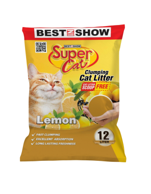 CÁT VỆ SINH BEST IN SHOW SUPERCAT CLUMPING CAT LITTER HƯƠNG CHANH 12L