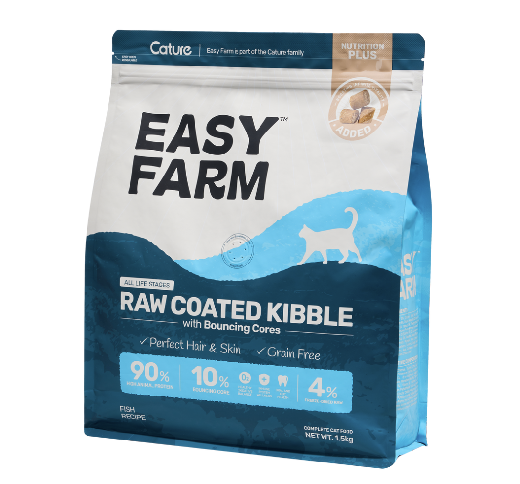 CATURE EASY FARM - RAW COATEFD PET FOOD - HẠT THỨC ĂN CATURE EASY FARM VỊ CÁ BIỂN MIX TOPPING 1.5KG